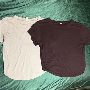 Basic Short Sleeve Tee Duo - Light Blue and Black